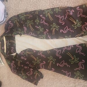 Flamingo short sleeve button up